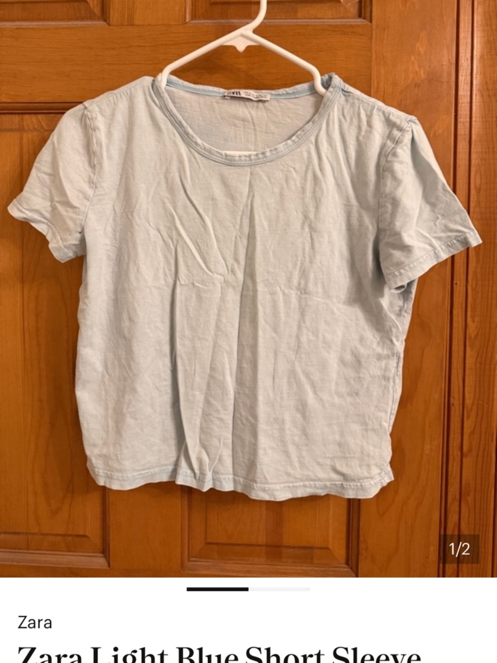 Zara Pale Blue Short Sleeve Tee